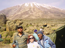 Roxana Curtis with her African guides in Tanzania