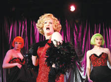 Douglas Hodge (centre) and company in La Cage aux Folles 