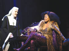 Sheila Hancock as the Mother Superior and Patina Miller as soul singer Deloris Van Cartier