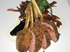 The restaurant&rsquo;s rack of lamb dish